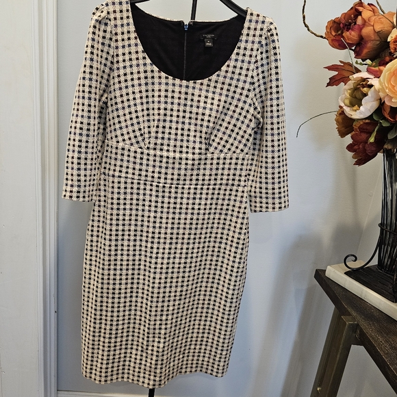 Ann Taylor Houndstooth Dress Size 4 Petite - Picture 3 of 11